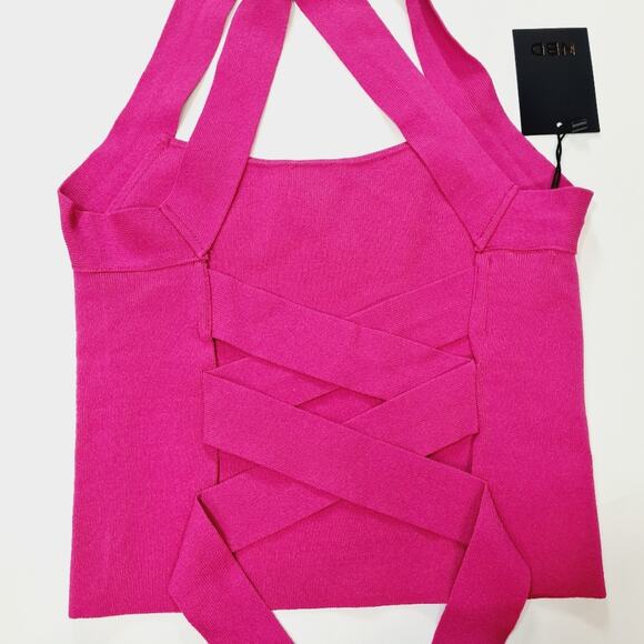 NBD Tia Tie Back Top in Fuchsia Small - Picture 5 of 9